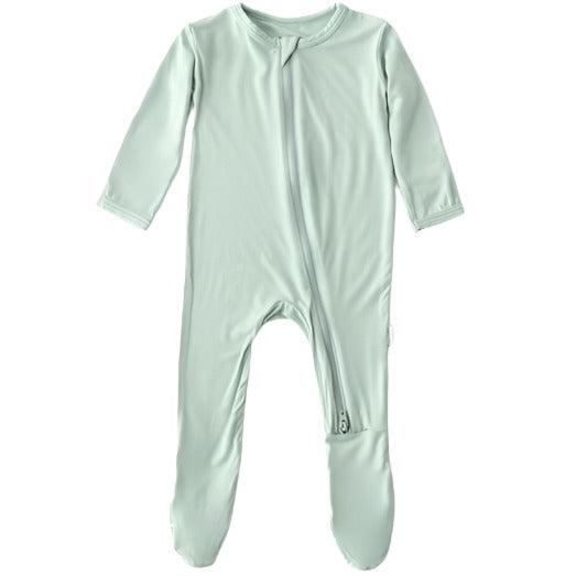 Sage Zippered Footie - HoneyBug 