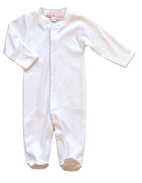 Grey Polka Dot Footie - HoneyBug 