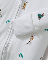 Baby's Pima Peekaboo Romper in Jingle Paws - HoneyBug 