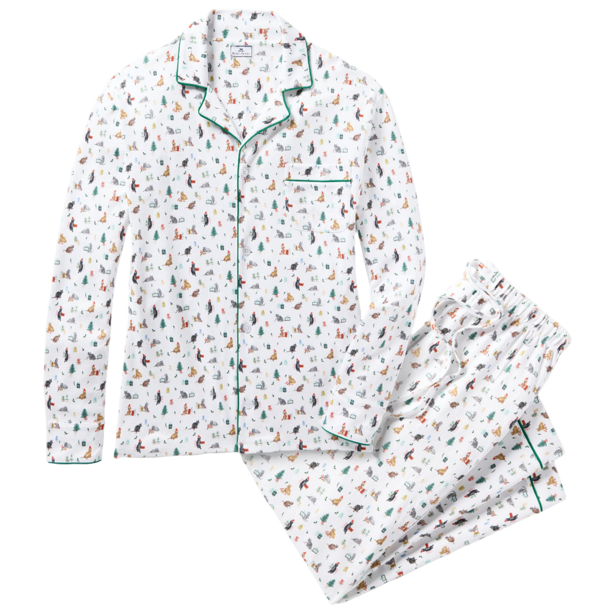 Men's Pima Pajama Set in Merry Meow - HoneyBug 