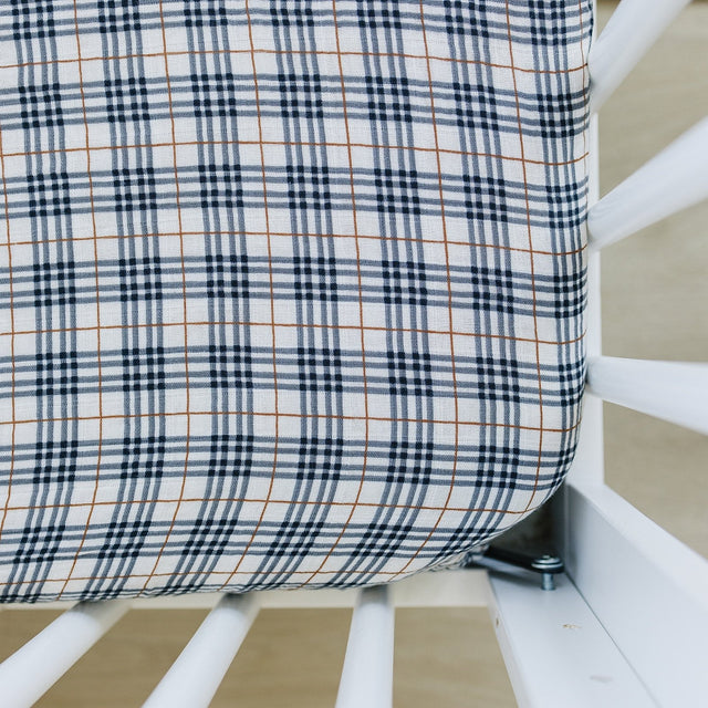 Vintage Plaid Muslin Crib Sheet - HoneyBug 