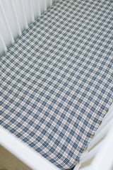 Vintage Plaid Muslin Crib Sheet - HoneyBug 