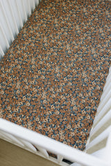 Venetian Floral Muslin Crib Sheet - HoneyBug 