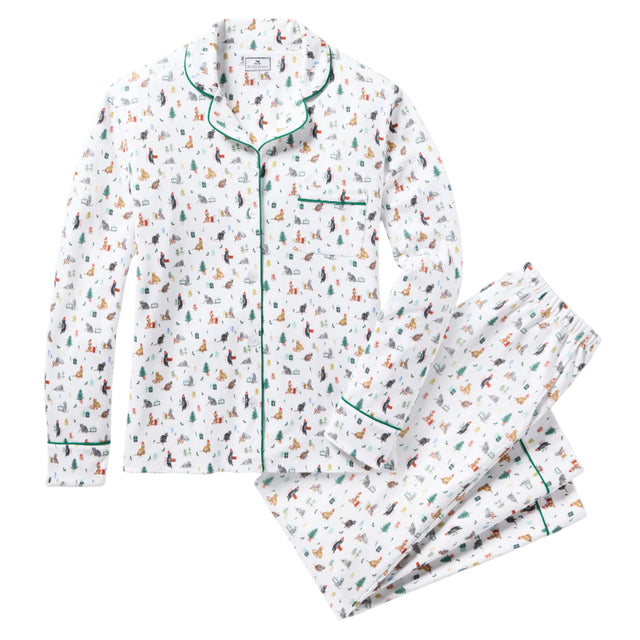Women's Pima Pajama Set in Merry Meow - HoneyBug 