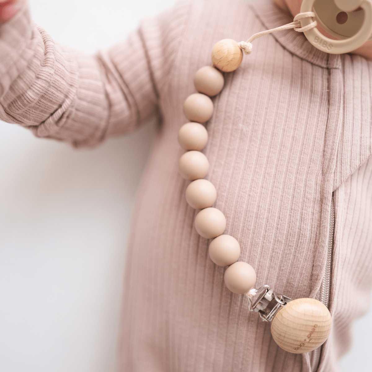 Pacifier Clip - Walnut - HoneyBug 