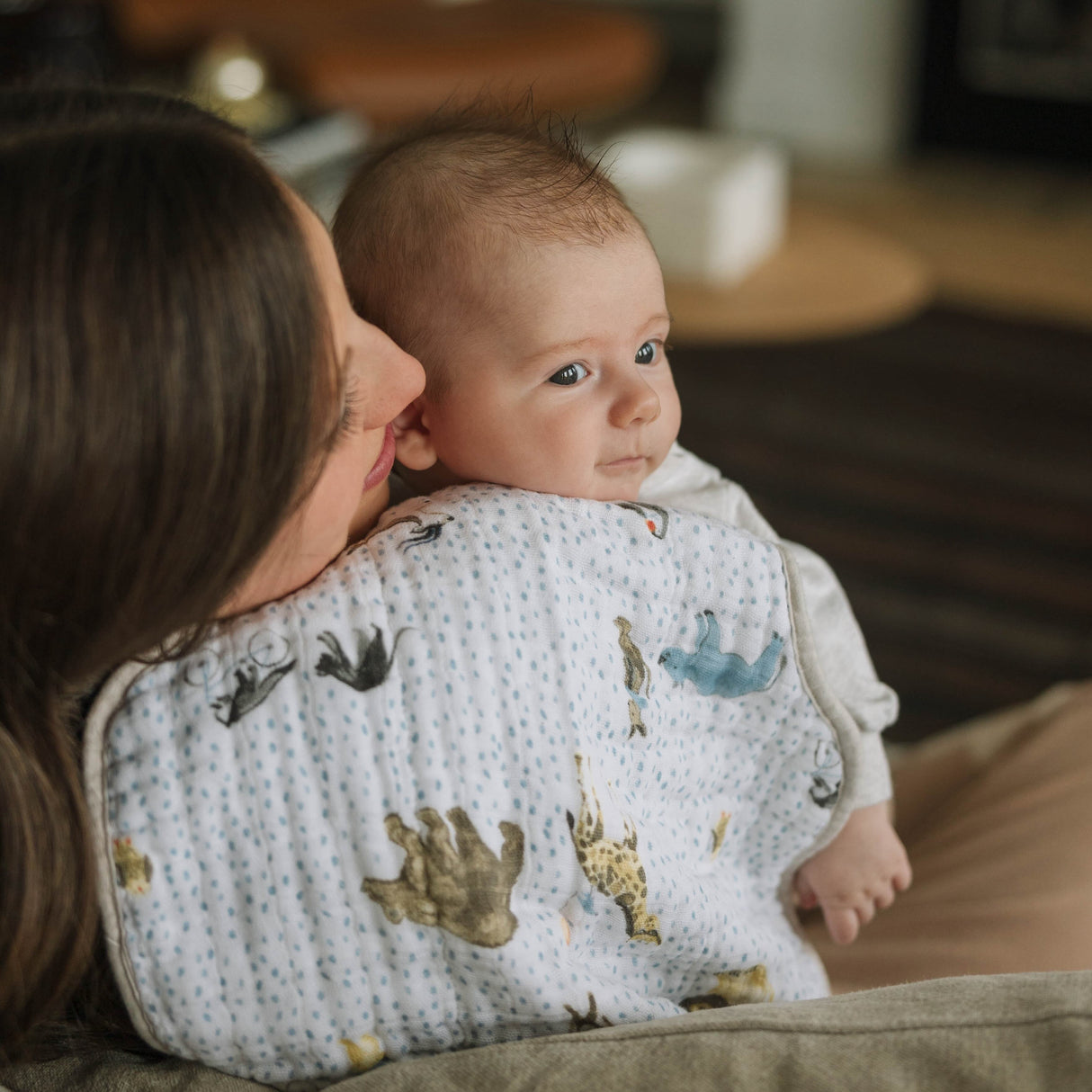 Cotton Muslin Burp Cloth 2 Pack - Party Animals - HoneyBug 