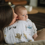 Cotton Muslin Burp Cloth 2 Pack - Party Animals - HoneyBug 