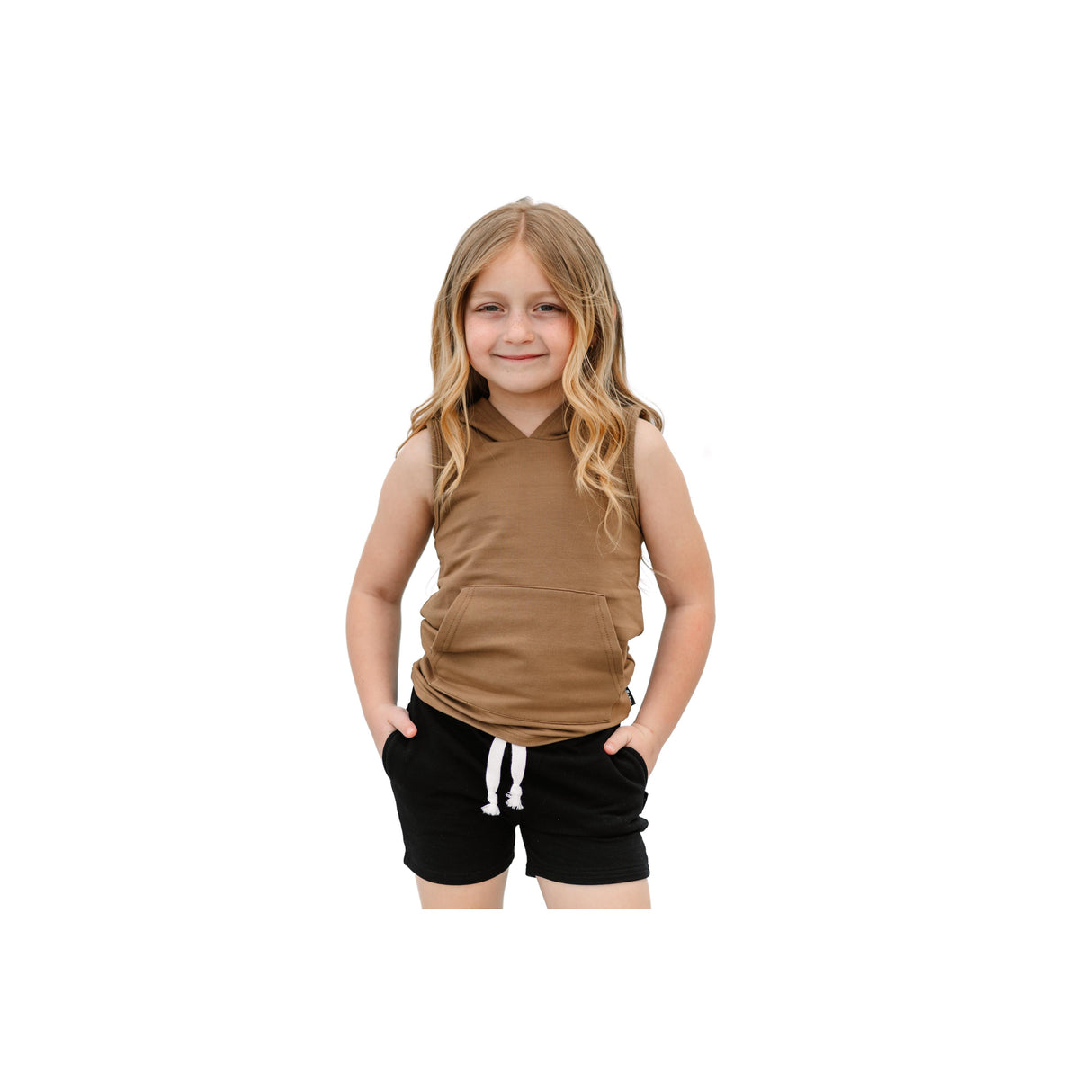 BAMBOO HOODIE TANK- Mocha - HoneyBug 