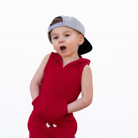 BAMBOO HOODIE TANK- Red - HoneyBug 