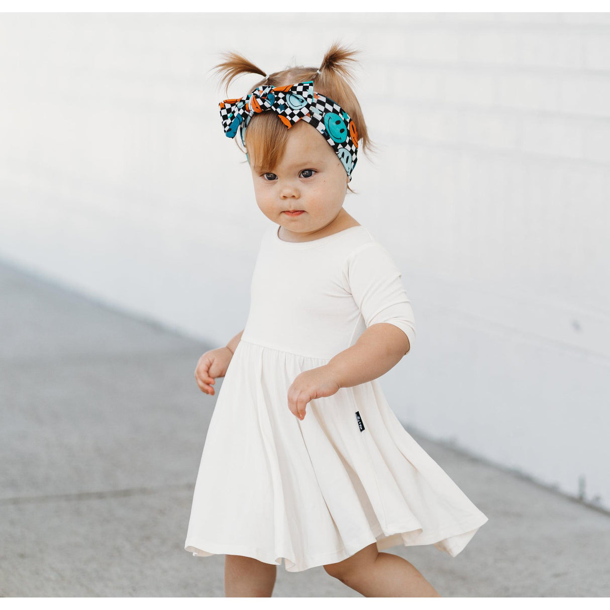 MID SLEEVE BAMBOO DRESS- Natural - HoneyBug 