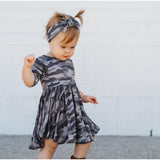MID SLEEVE BAMBOO DRESS- Chris Camo - HoneyBug 