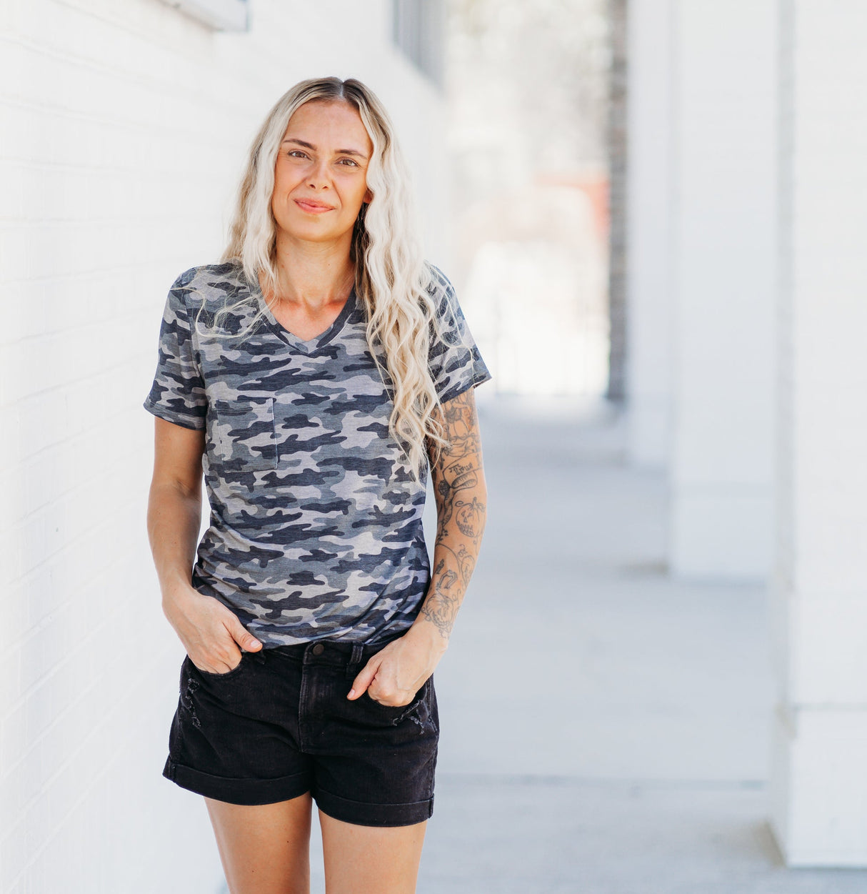 MAMA V-NECK- Chris Camo - HoneyBug 