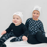 BAMBOO RIB LEGGINGS- Grey Check - HoneyBug 