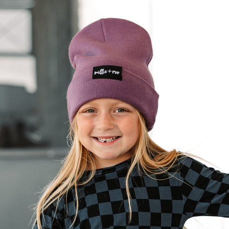 BAMBOO CUFF BEANIE- Plum - HoneyBug 