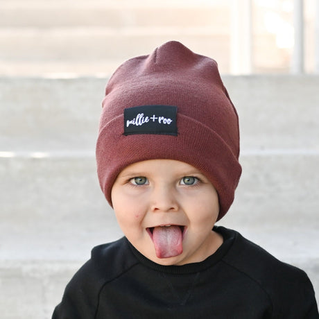 BAMBOO CUFF BEANIE- Oxblood - HoneyBug 