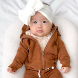 ZIP HOODIE- Bark Bamboo French Terry - HoneyBug 