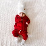 ZIP HOODIE- Red Bamboo French Terry - HoneyBug 