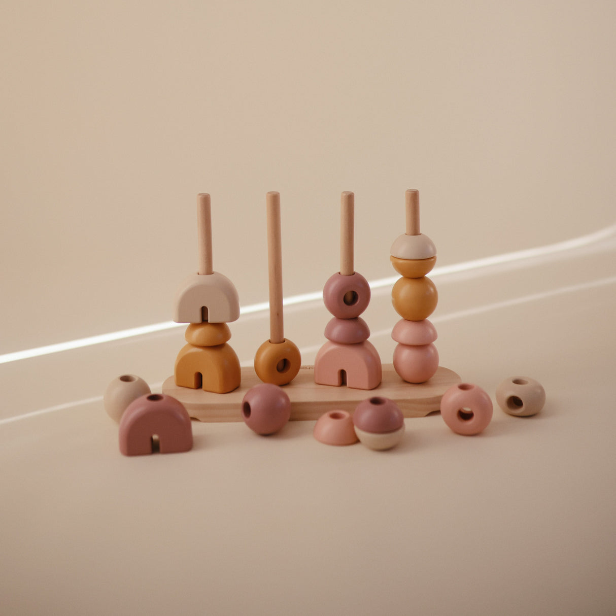 Wooden Multi Shape Stacker - Sunrise - HoneyBug 
