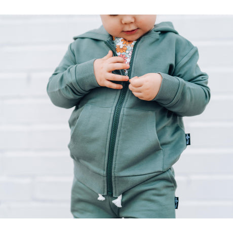 ZIP HOODIE- Slate Bamboo French Terry - HoneyBug 