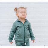 ZIP HOODIE- Slate Bamboo French Terry - HoneyBug 