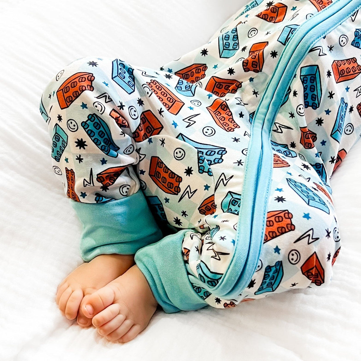 ZIP ROMPER- Legos - HoneyBug 