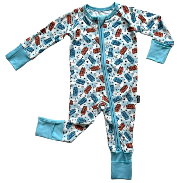 ZIP ROMPER- Legos - HoneyBug 