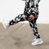 JOGGERS- Black Tie Dye Bamboo French Terry - HoneyBug 
