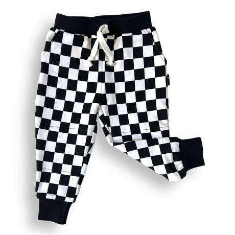 JOGGERS- B+W Check Bamboo French Terry - HoneyBug 