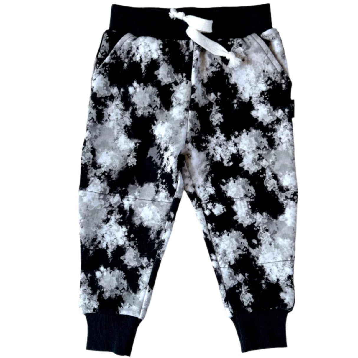 JOGGERS- Black Tie Dye Bamboo French Terry - HoneyBug 