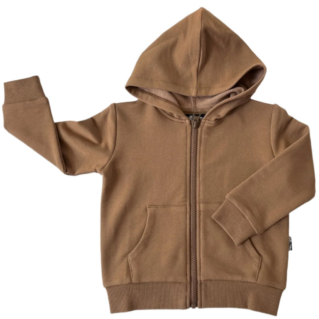 ZIP HOODIE- Mocha Bamboo French Terry - HoneyBug 