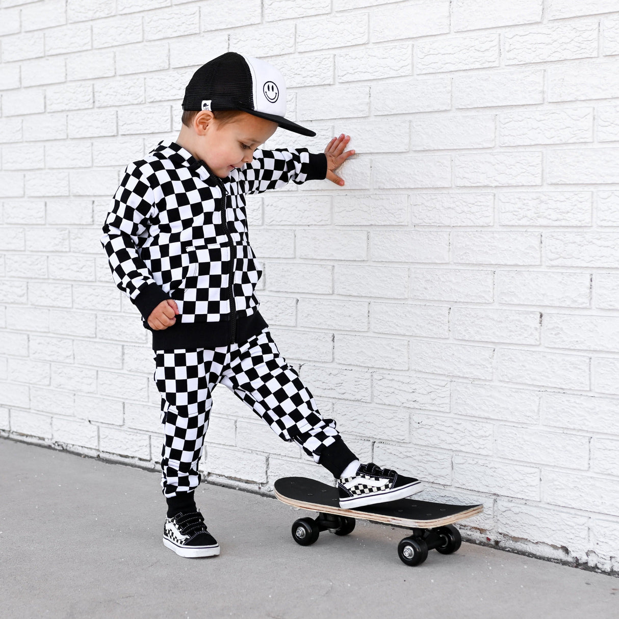 JOGGERS- B+W Check Bamboo French Terry - HoneyBug 