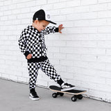 JOGGERS- B+W Check Bamboo French Terry - HoneyBug 