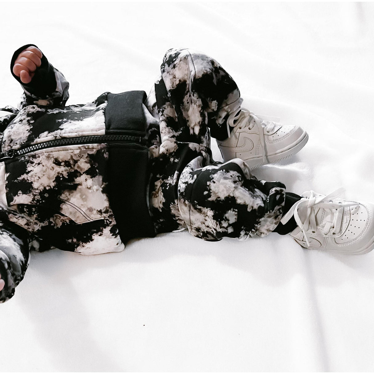 JOGGERS- Black Tie Dye Bamboo French Terry - HoneyBug 