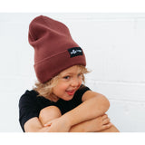BAMBOO CUFF BEANIE- Oxblood - HoneyBug 