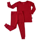 LONG SLEEVE 2 PIECE SETS- Red Ribbed - HoneyBug 