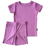 TWO PIECE SHORTIE SET- Lilac Ribbed - HoneyBug 