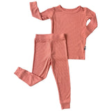 LONG SLEEVE 2 PIECE SETS- Red Rock Ribbed - HoneyBug 