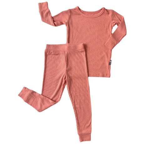 LONG SLEEVE 2 PIECE SETS- Red Rock Ribbed - HoneyBug 