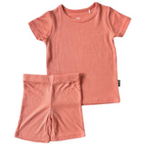 TWO PIECE SHORTIE SET- Red Rock Ribbed - HoneyBug 