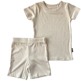 TWO PIECE SHORTIE SET- Clay Ribbed - HoneyBug 