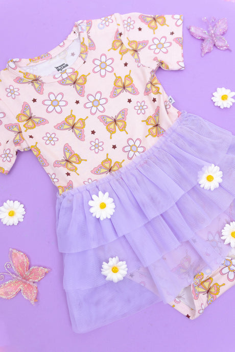 BLOSSOMIN' BUTTERFLY DREAM TUTU BODYSUIT DRESS - HoneyBug 