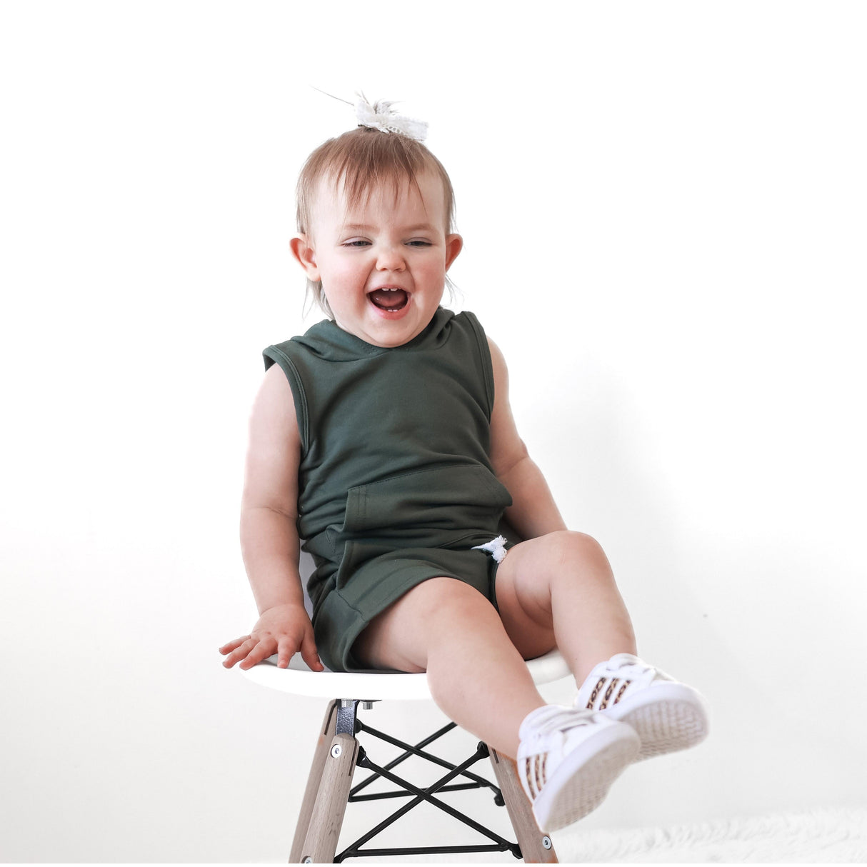 BAMBOO HOODIE TANK- Moss - HoneyBug 