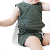 BAMBOO HOODIE TANK- Moss - HoneyBug 