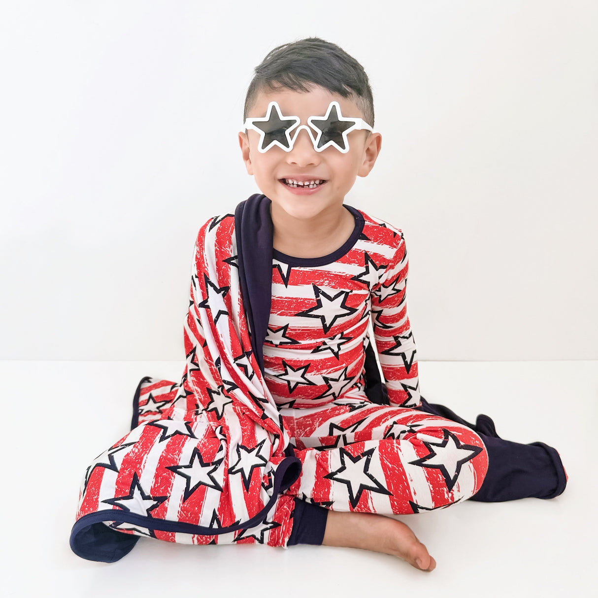 LONG SLEEVE 2 PIECE SETS- Stars + Stripes - HoneyBug 