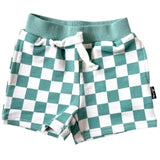 BAMBOO JOGGER SHORTS- Sage Check - HoneyBug 