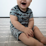 TWO PIECE SHORTIE SET- Sharks - HoneyBug 