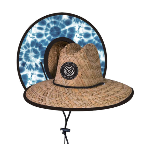 Straw Hat- Blue Tie Dye - HoneyBug 