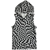 BAMBOO HOODIE TANK- Black Dizzy Check - HoneyBug 