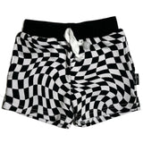 BAMBOO JOGGER SHORTS- Black Dizzy Check - HoneyBug 