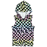 BAMBOO HOODIE TANK- Neon Dizzy Check - HoneyBug 